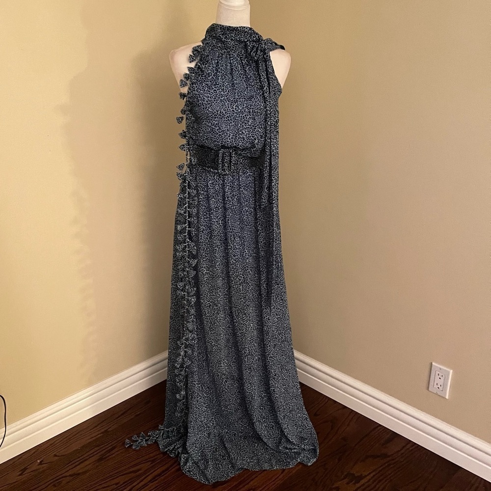 Sachin & Babi Cheetah Sky Blue Midnight Maxi Dress